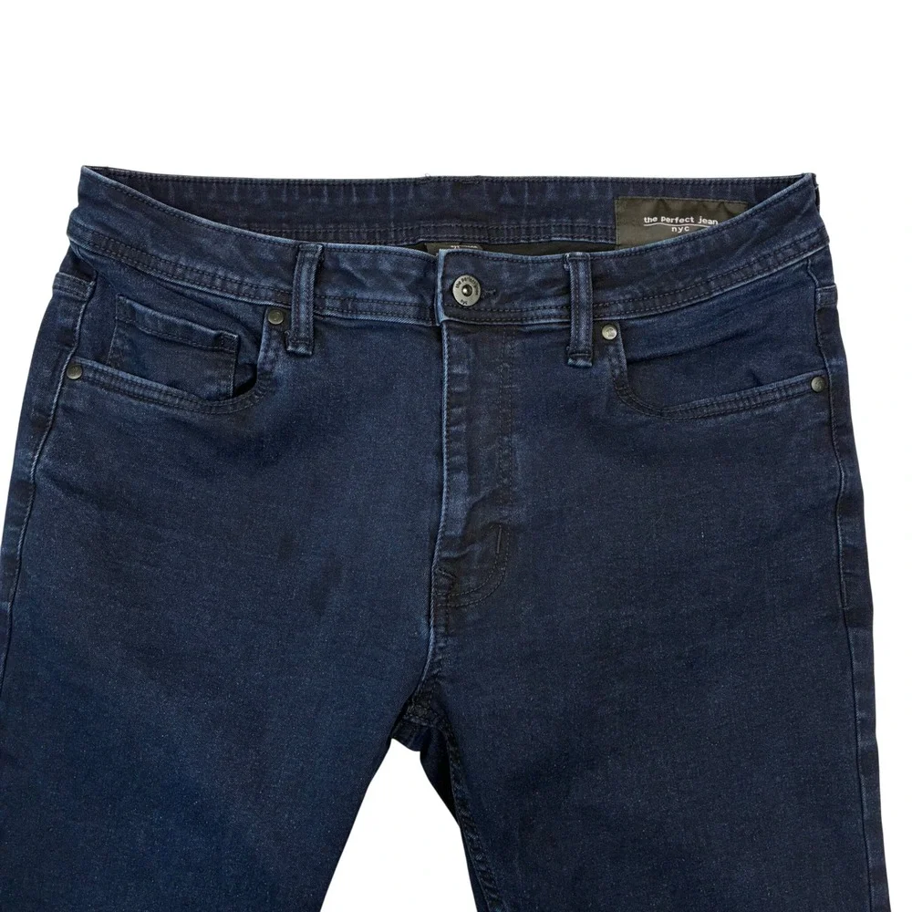 The Perfect Jean NYC Skinny Jeans Men 34x32 Dark Blue Wash Stretch JU9T2B5BM32